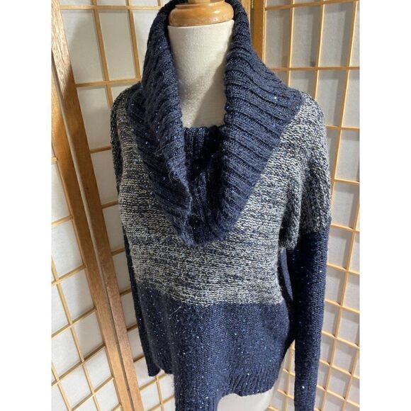 Chico'sâSzâ1Â (8)âBlue/GrayâGlitterâSweater - Picture 12 of 14